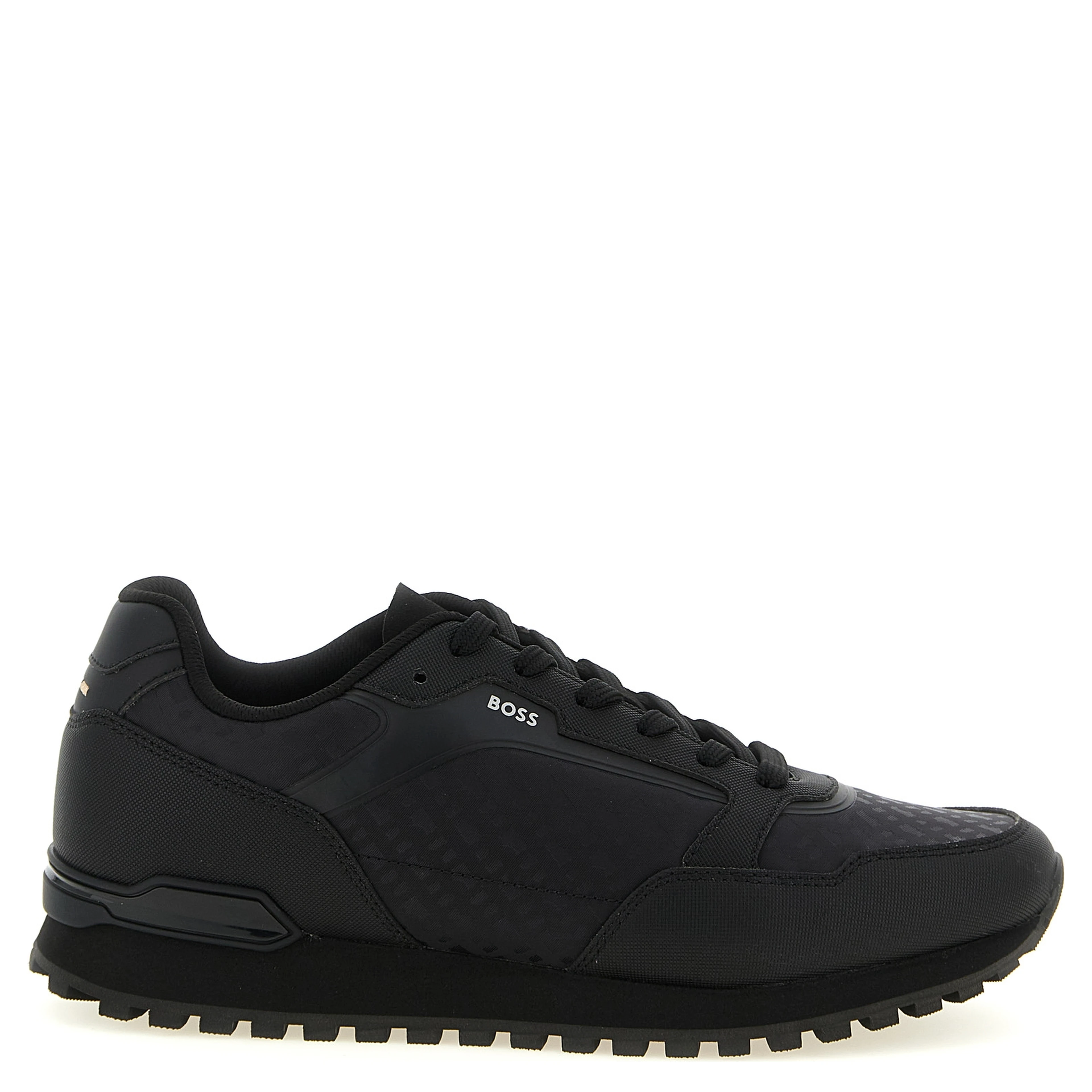 Black Polyester Athletic Sneakers