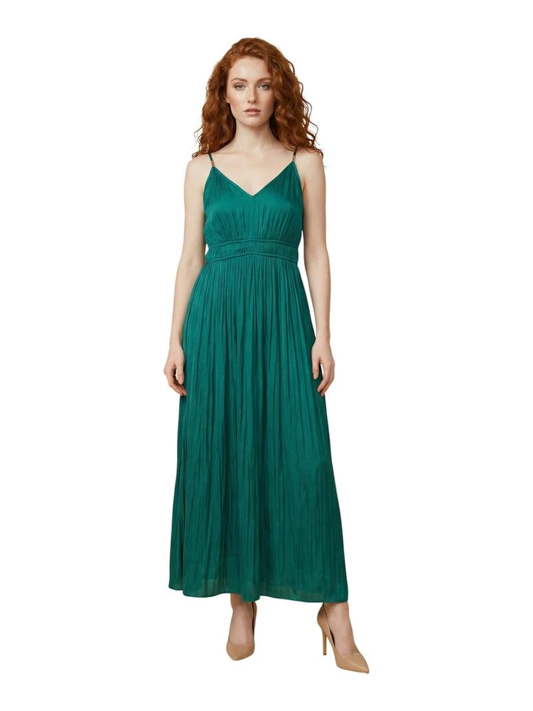 Bicolor Polyester Long Dress