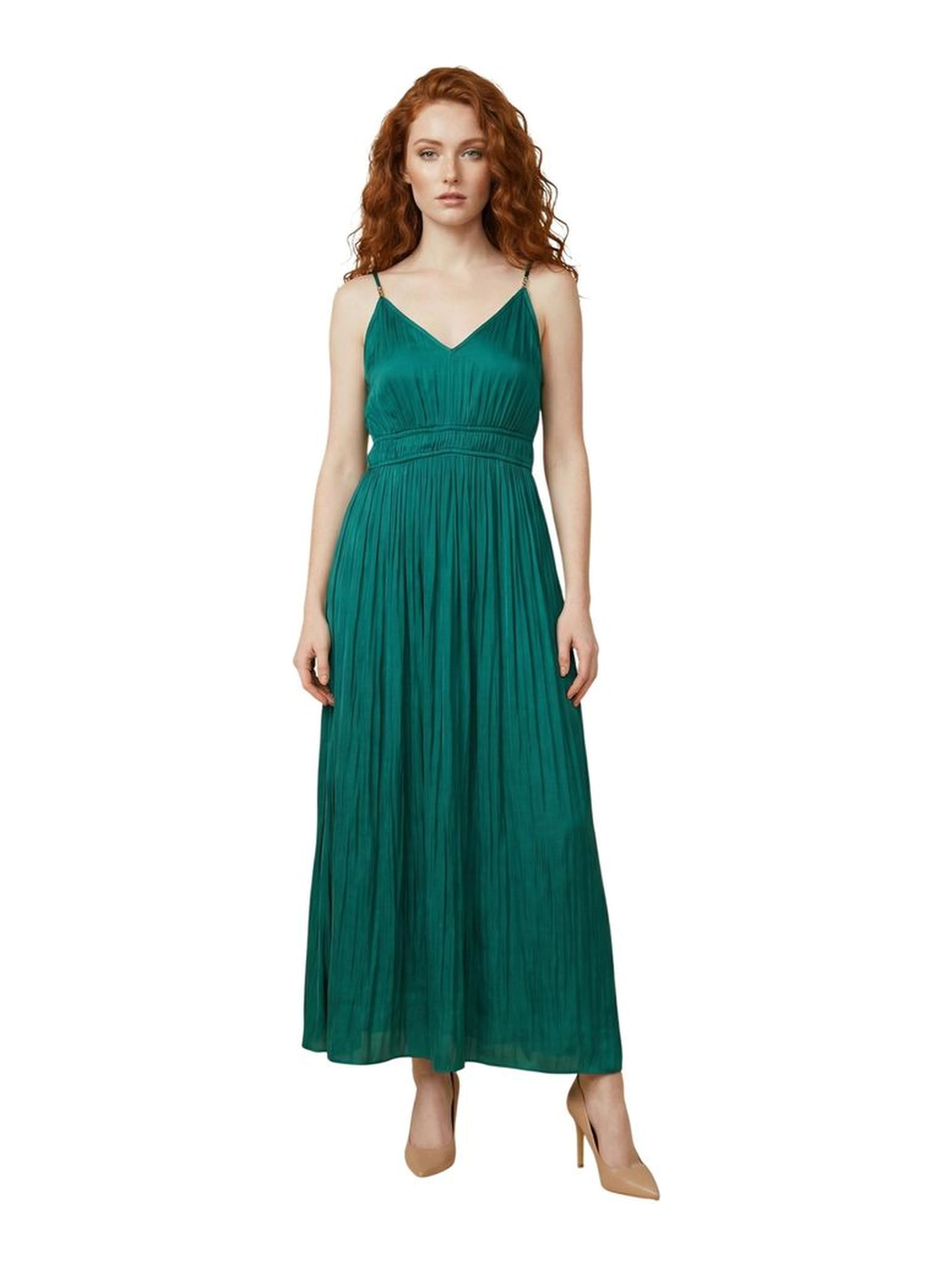 Bicolor Polyester Long Dress