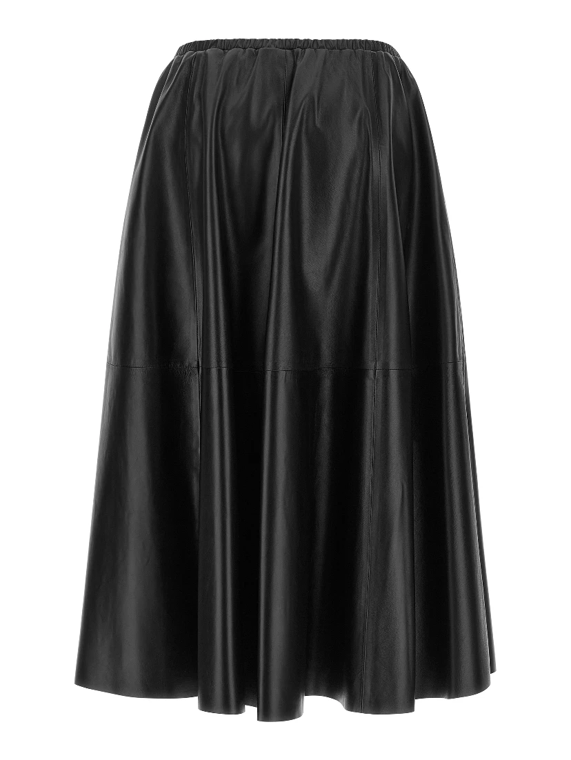 Black Polyester Mini Skirt