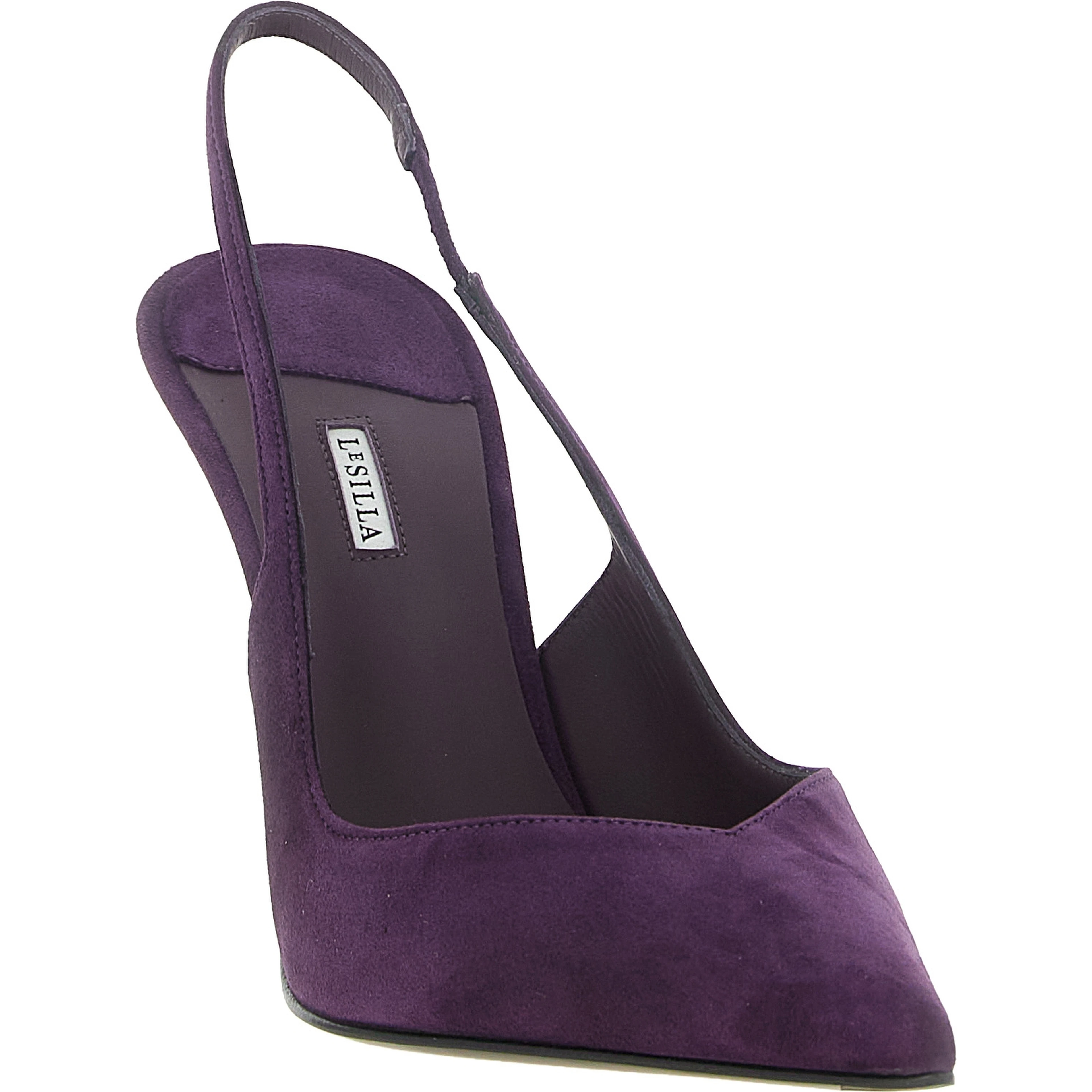 Purple Lambskin High Heel Pumps