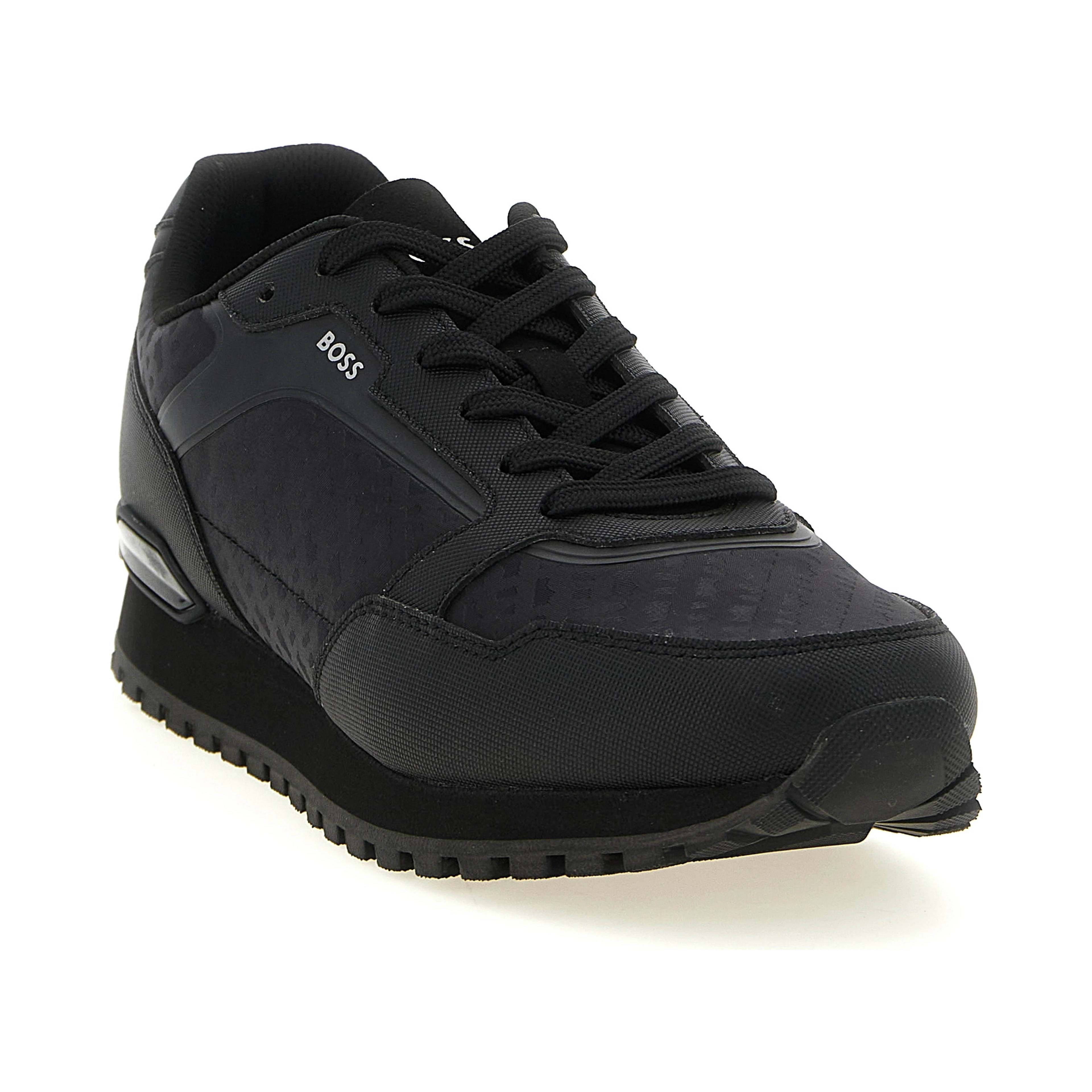 Black Polyester Athletic Sneakers