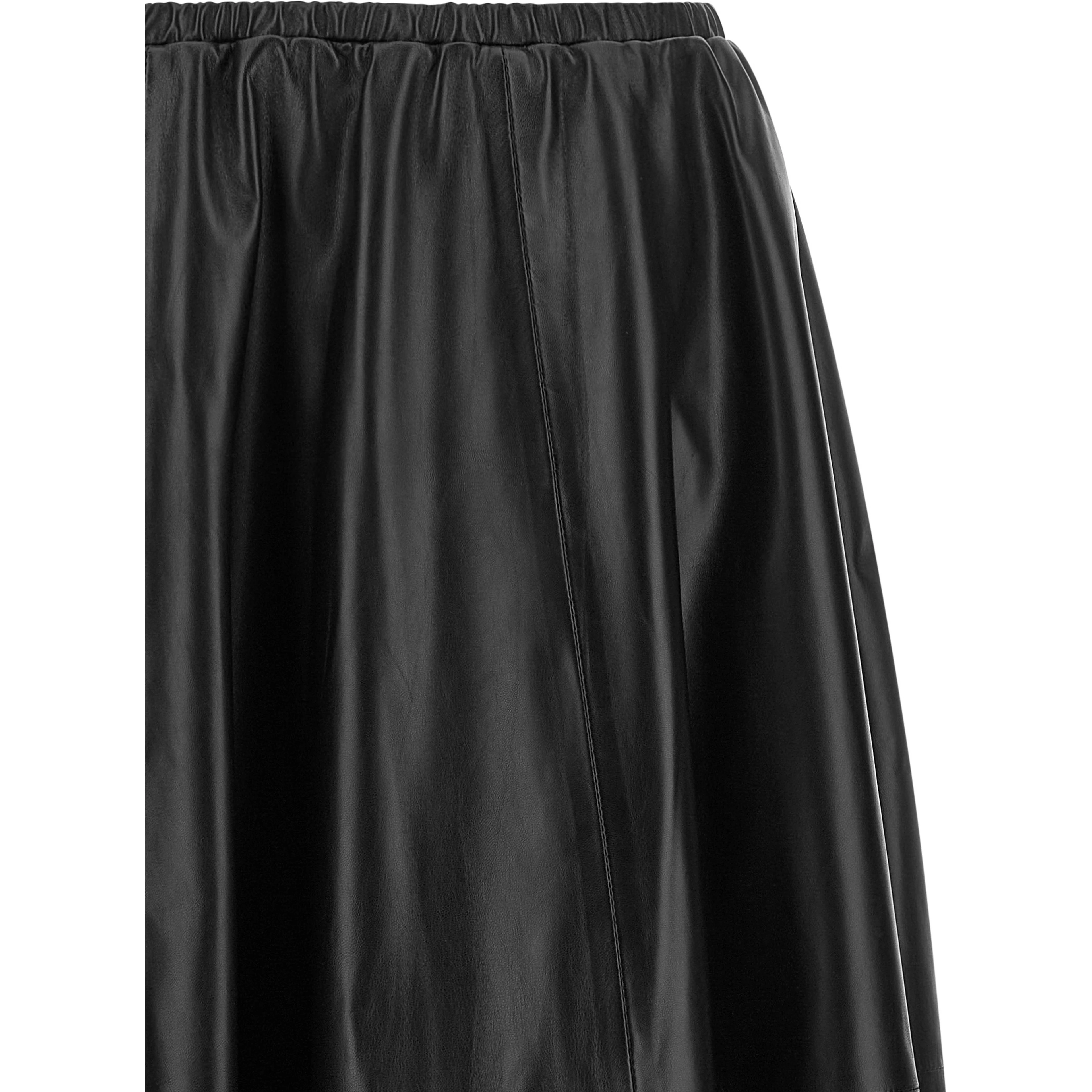 Black Polyester Mini Skirt