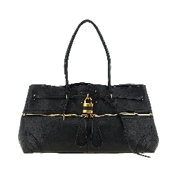 Black Lamb Leather Shoulder Bag