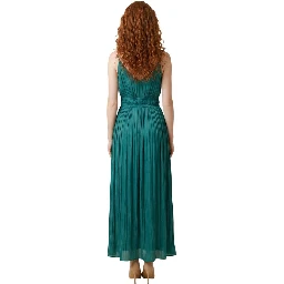 Bicolor Polyester Long Dress