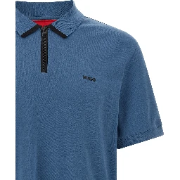 Blue Cotton Polo Shirt