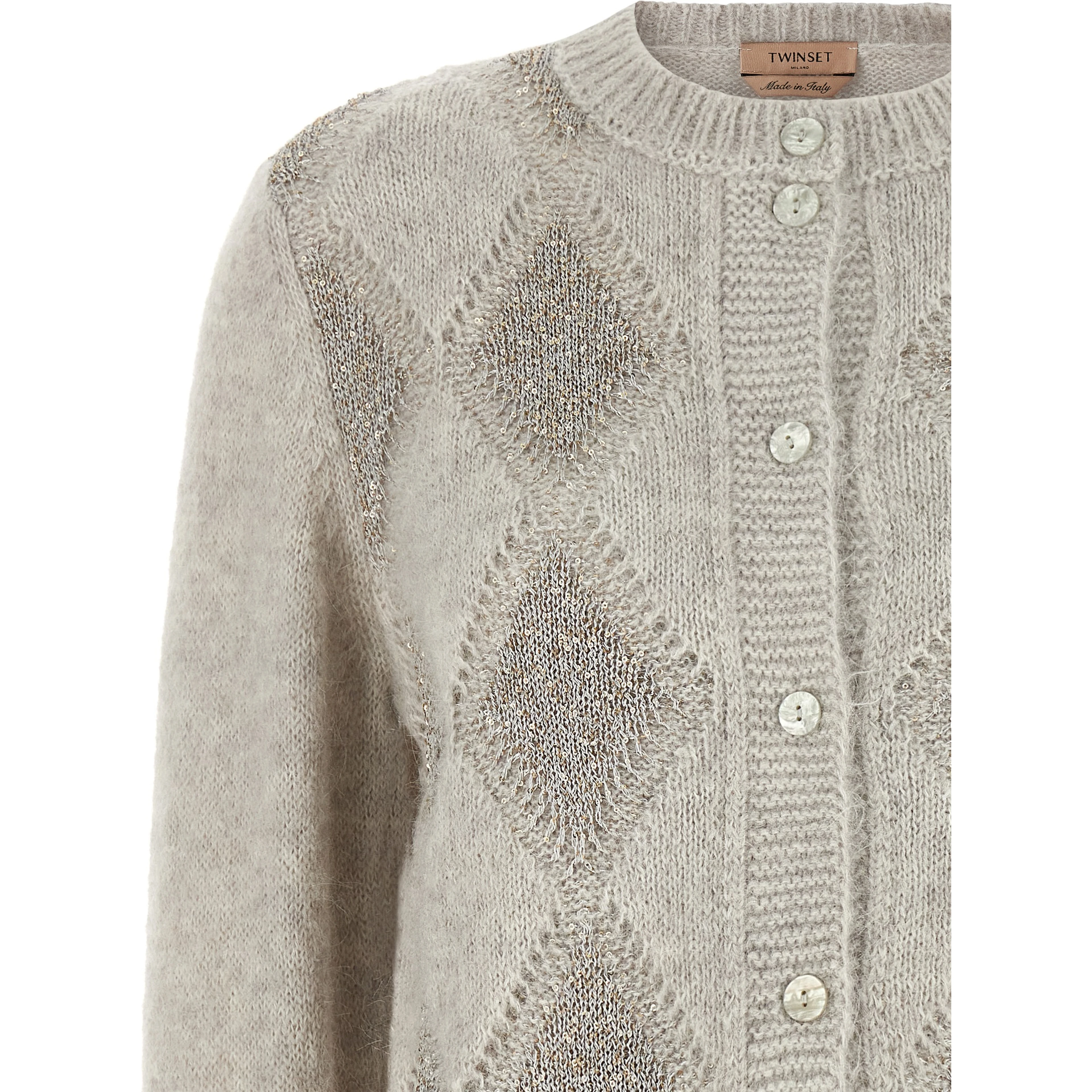 Gray Polyamide Cardigan