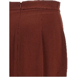 Brown Silk Mini Skirt