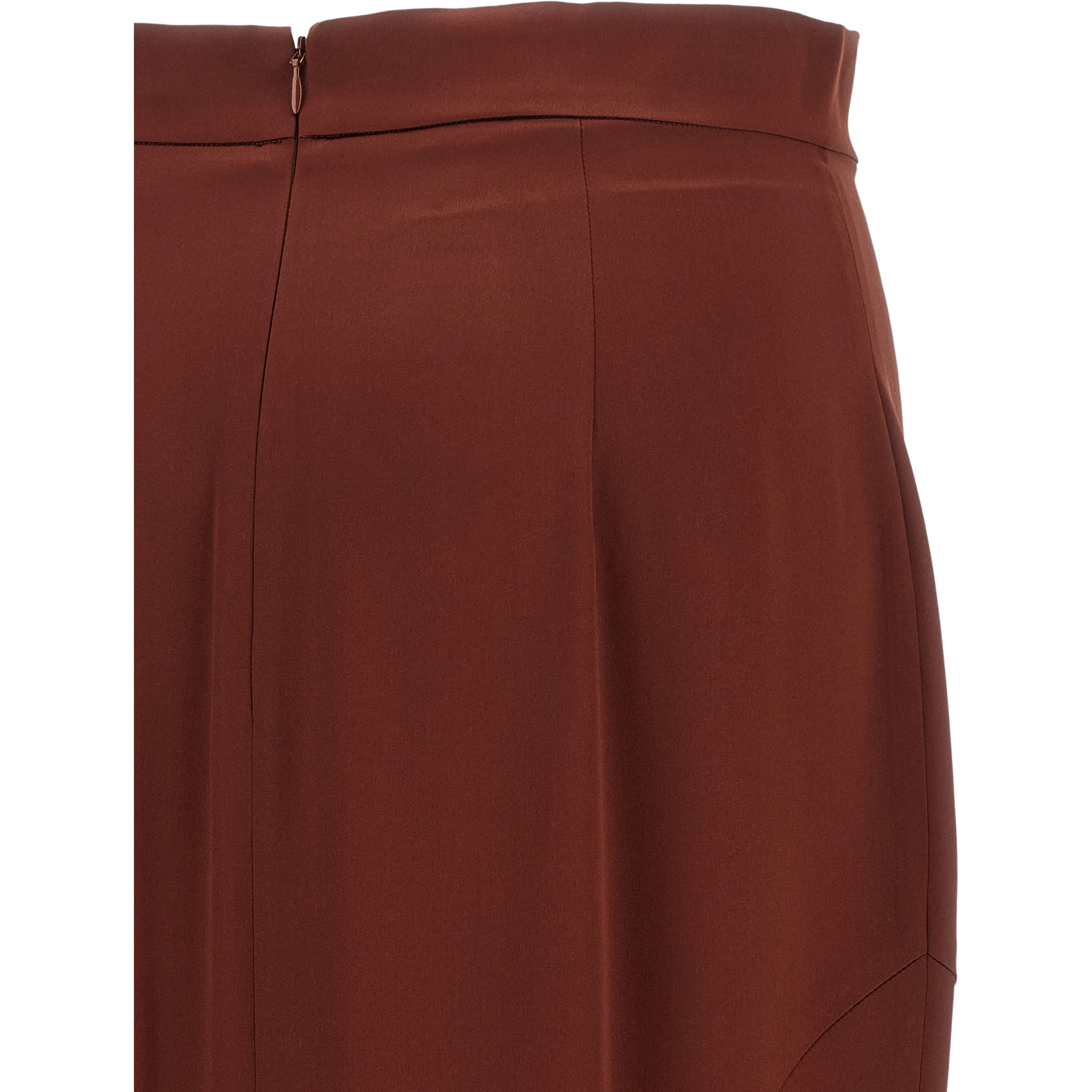Brown Silk Mini Skirt
