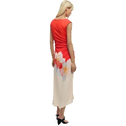 Orange Viscose Long Dress