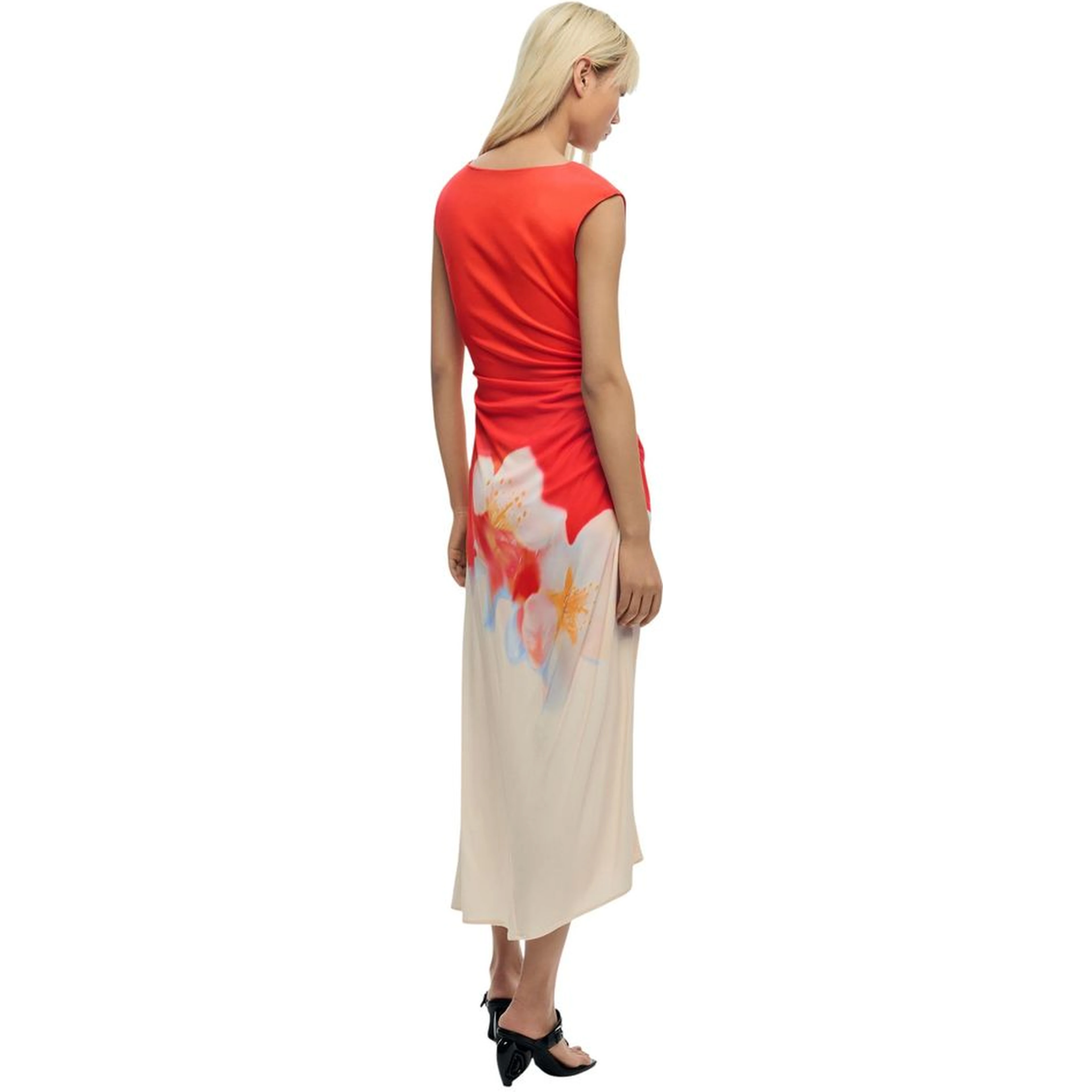 Orange Viscose Long Dress