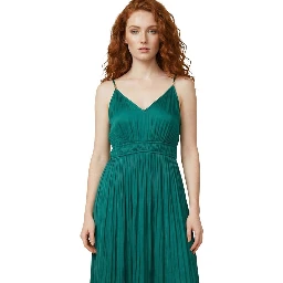 Bicolor Polyester Long Dress