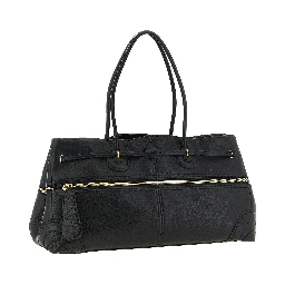 Black Lamb Leather Shoulder Bag