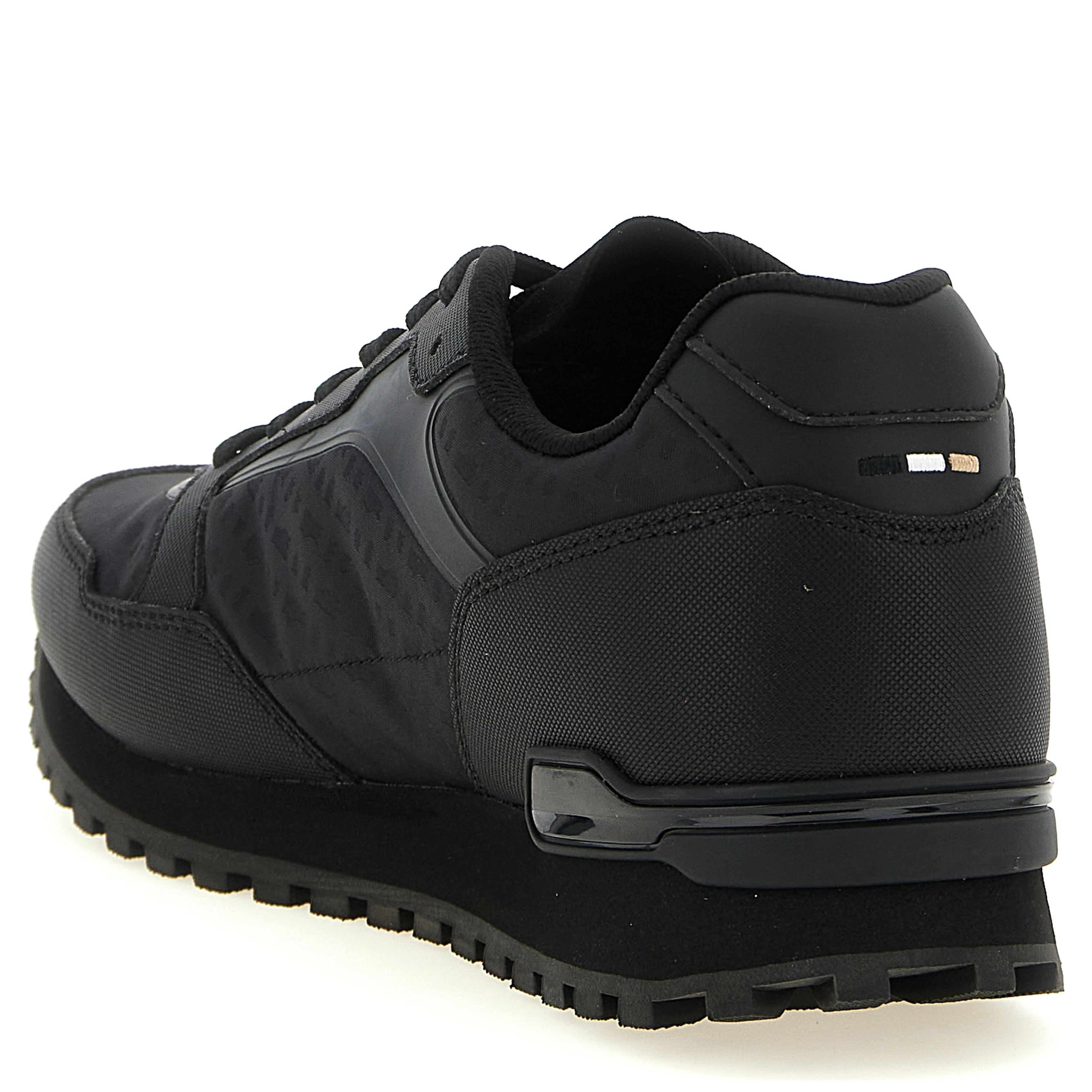 Black Polyester Athletic Sneakers