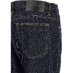 Blue Cotton Flared Jeans