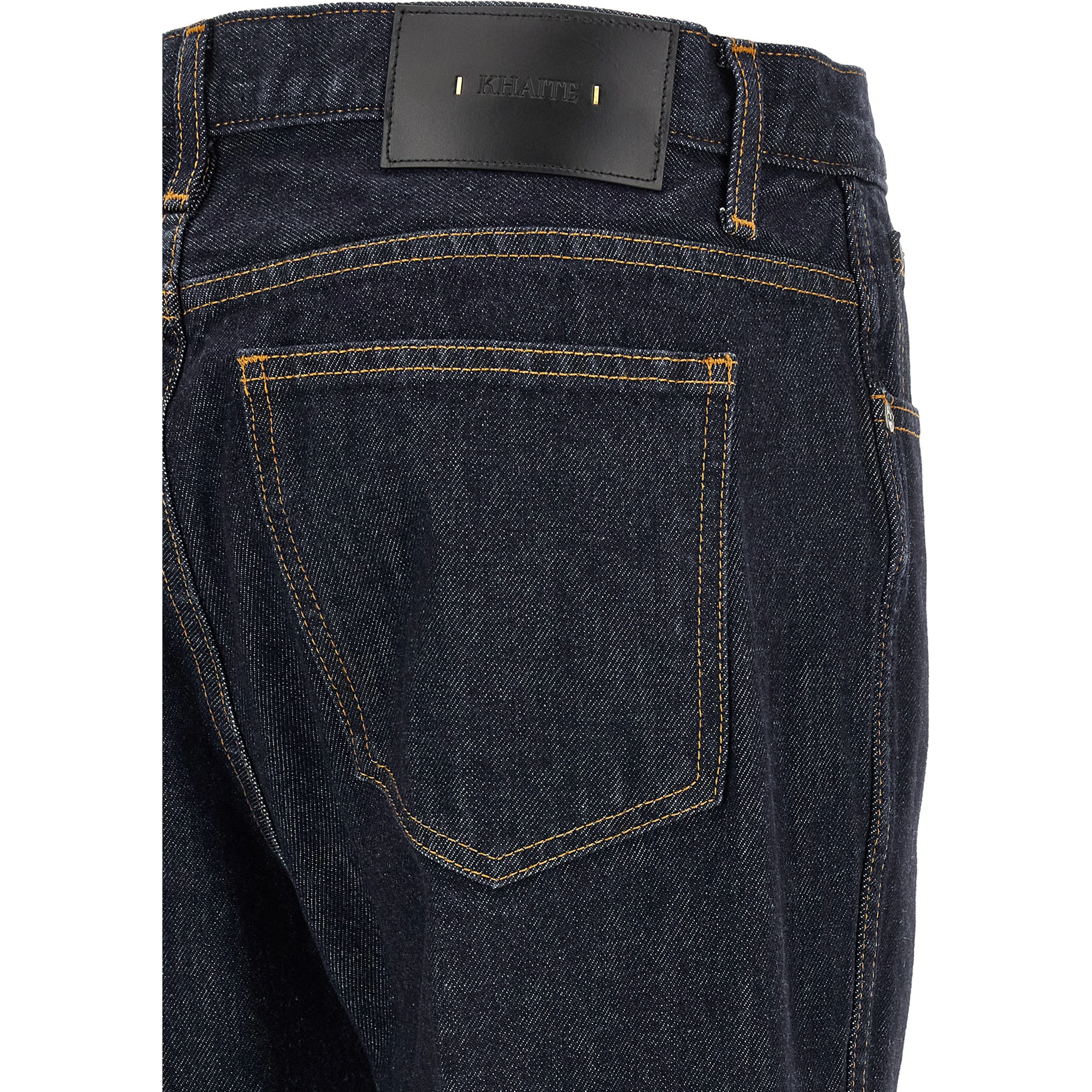 Blue Cotton Flared Jeans