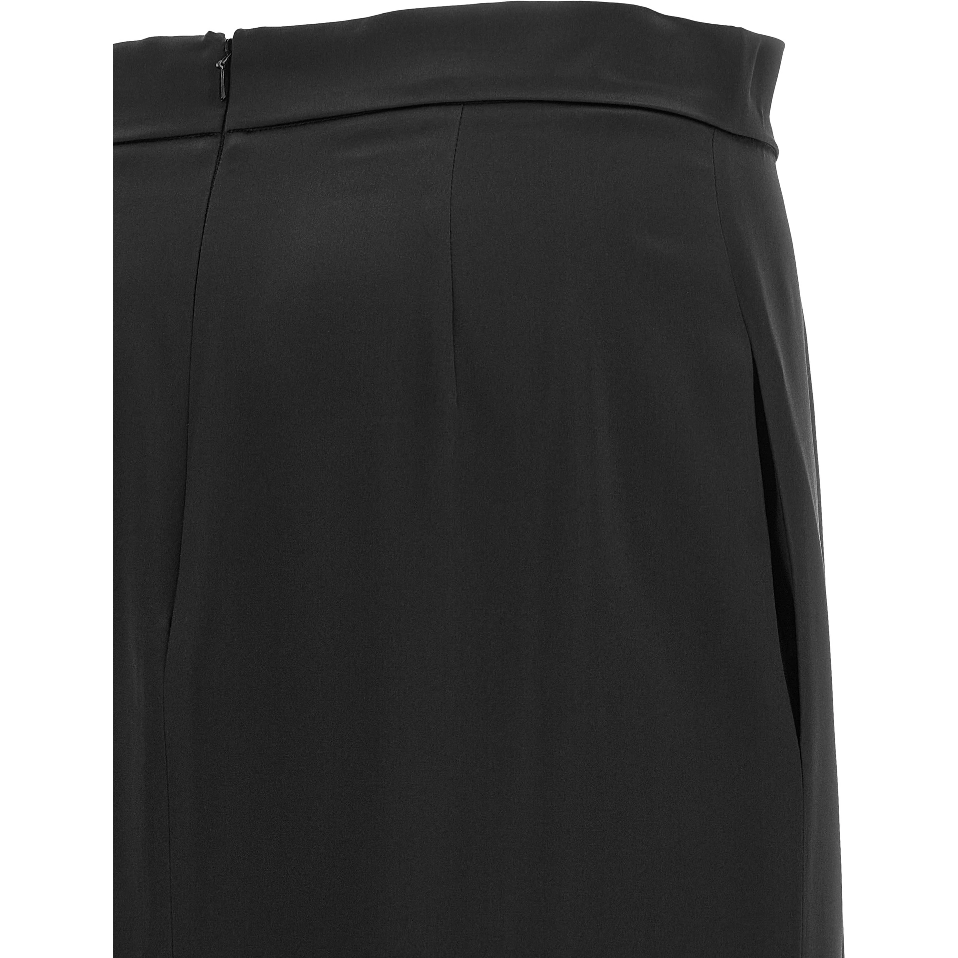Black Silk Mini Skirt