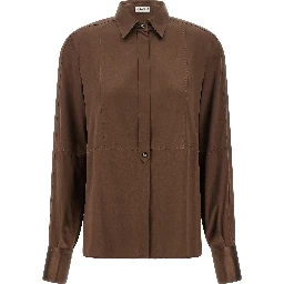 Brown Silk Blouse