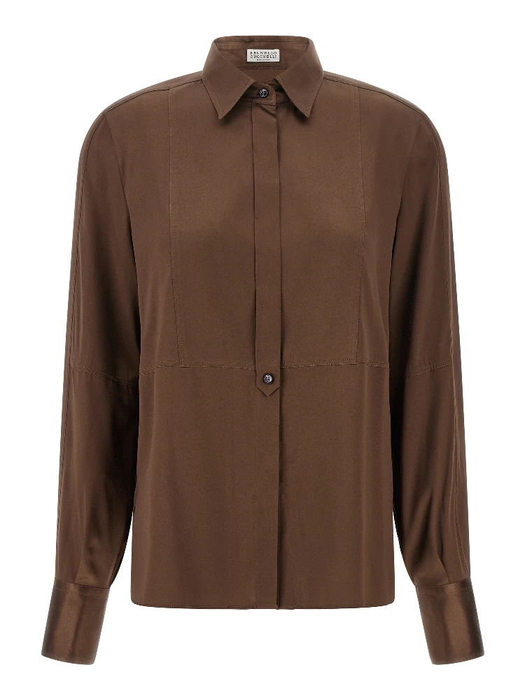 Brown Silk Blouse