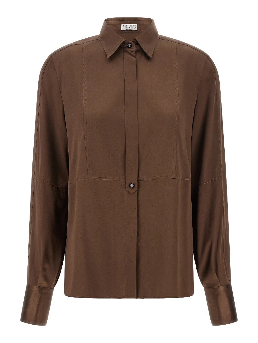Brown Silk Blouse