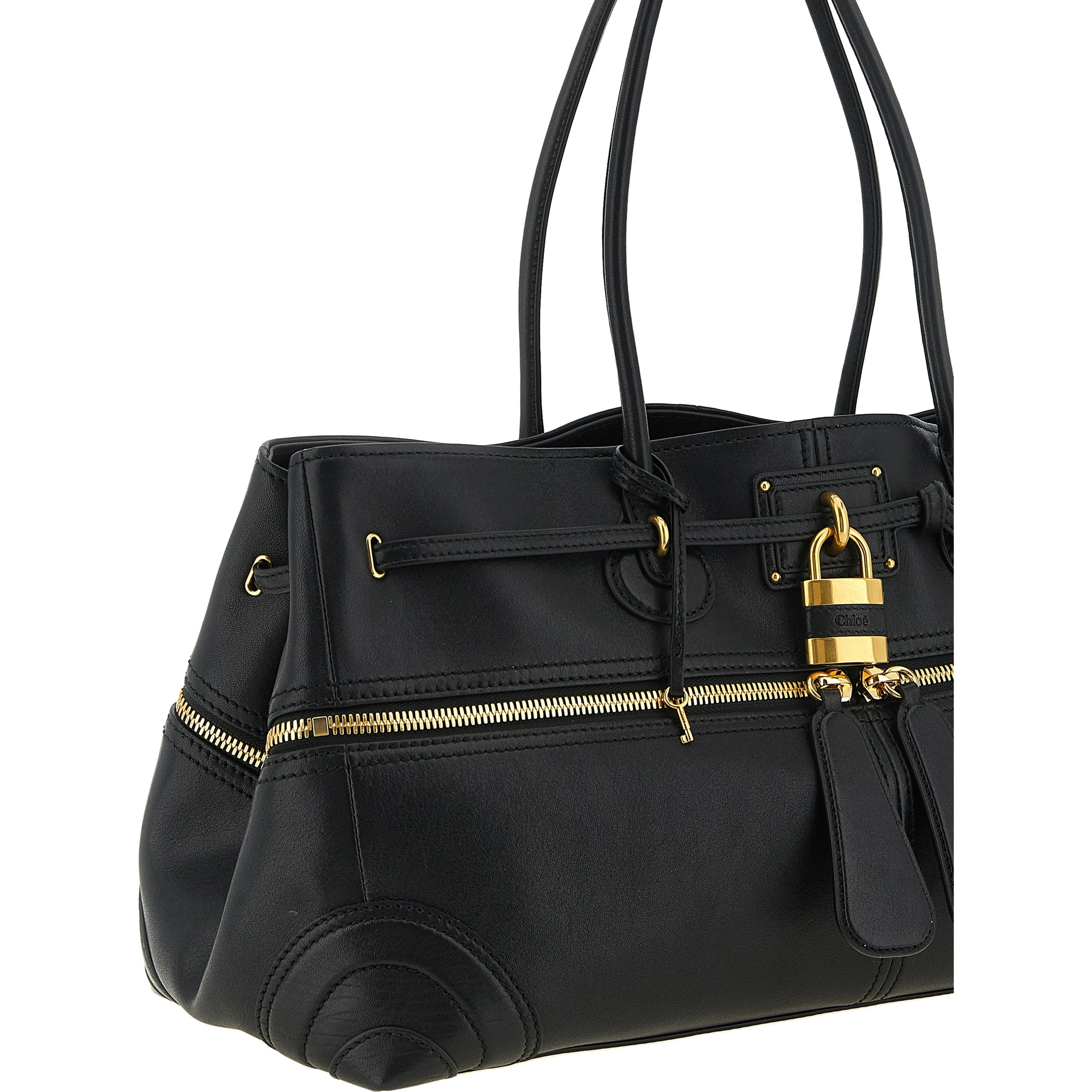Black Lamb Leather Shoulder Bag