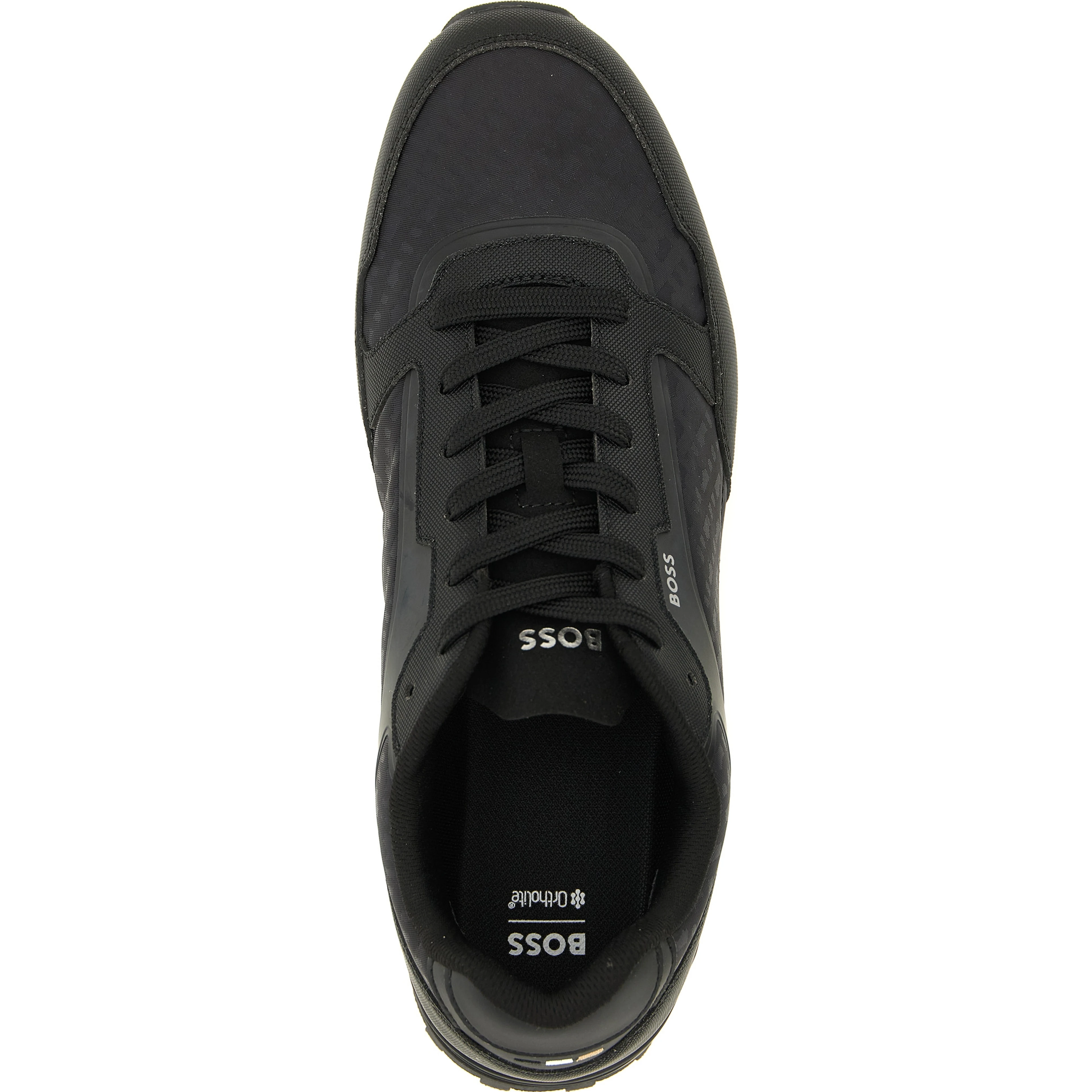 Black Polyester Athletic Sneakers