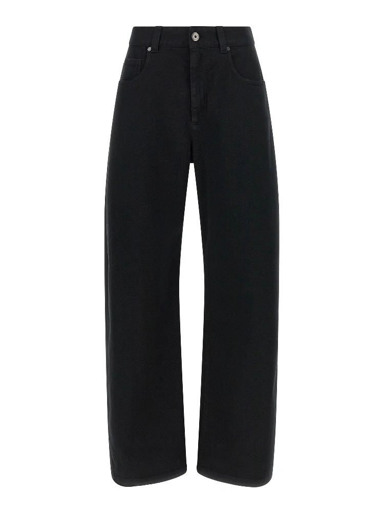 Black Cotton High-Waisted Jean