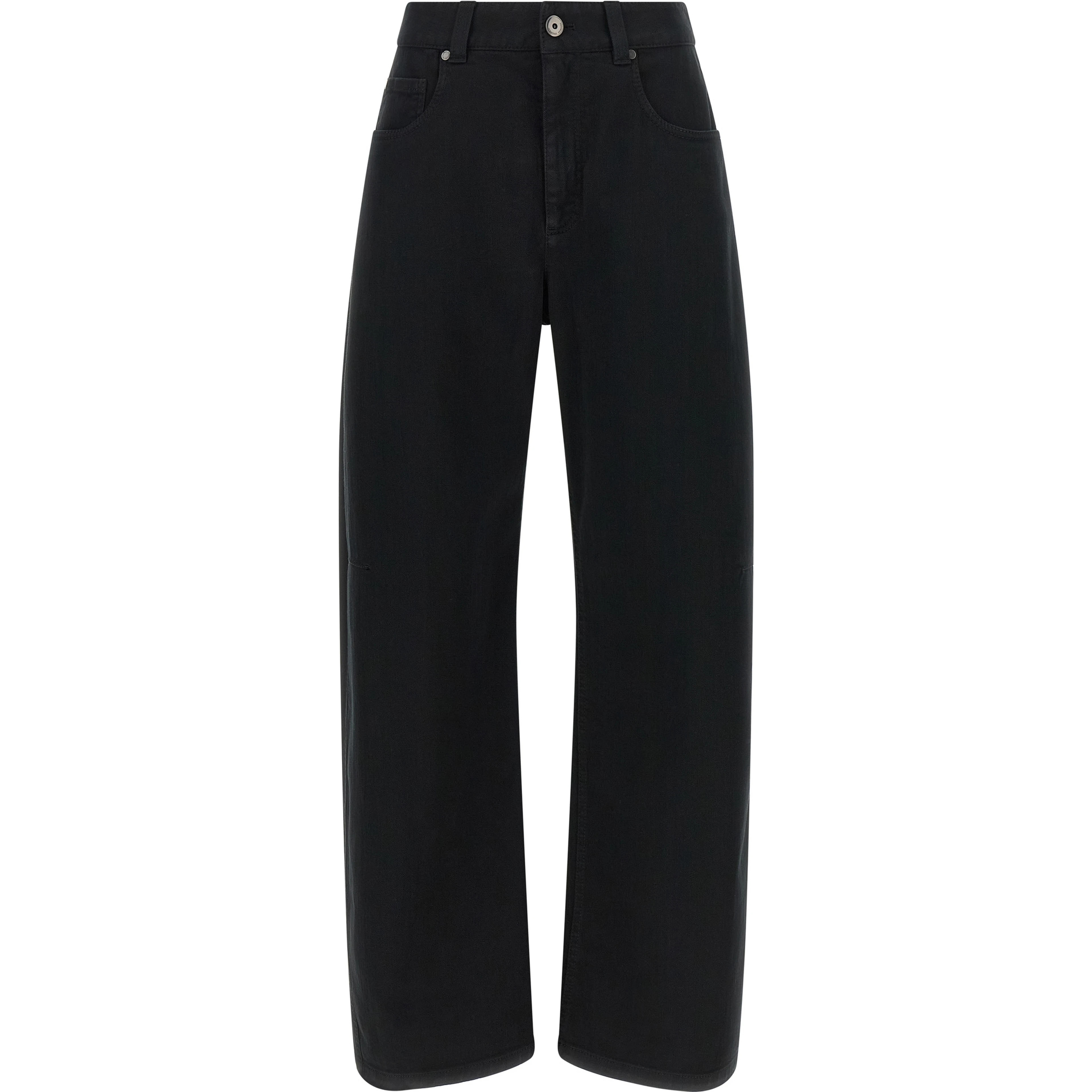 Black Cotton High-Waisted Jean