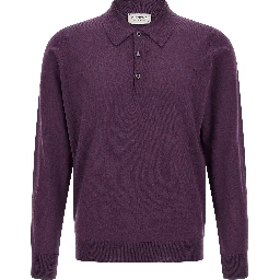 Purple Merino Wool Polo Shirt