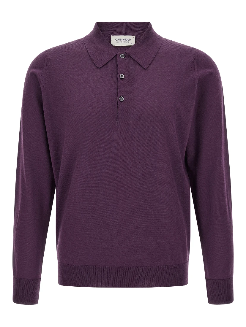Purple Merino Wool Polo Shirt