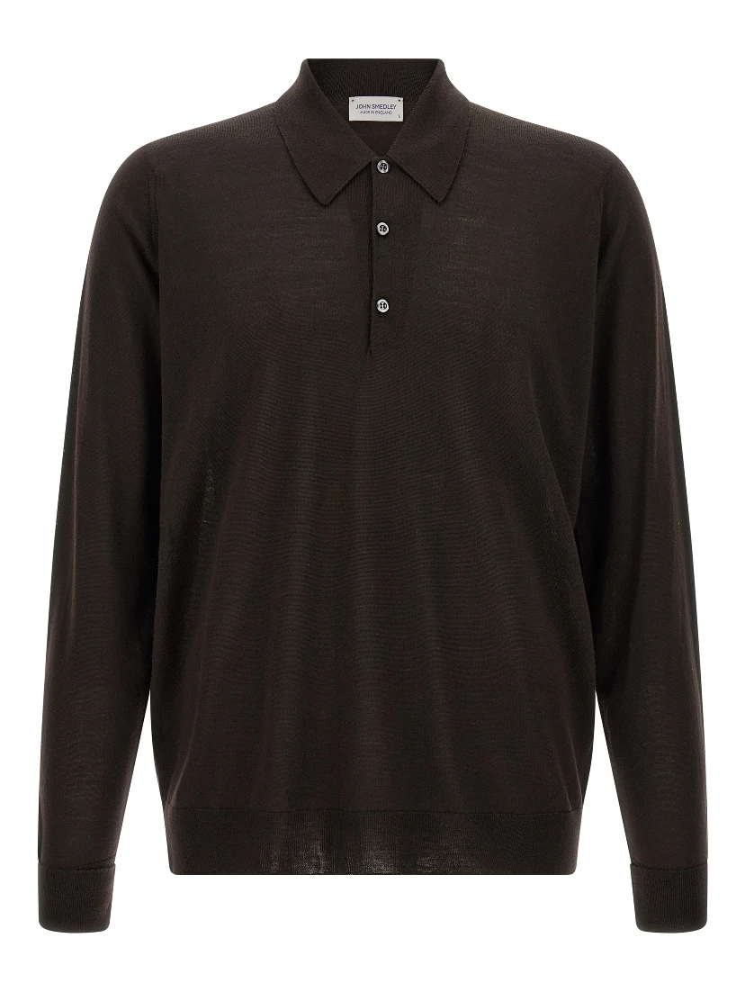 Brown Merino Wool Polo Shirt