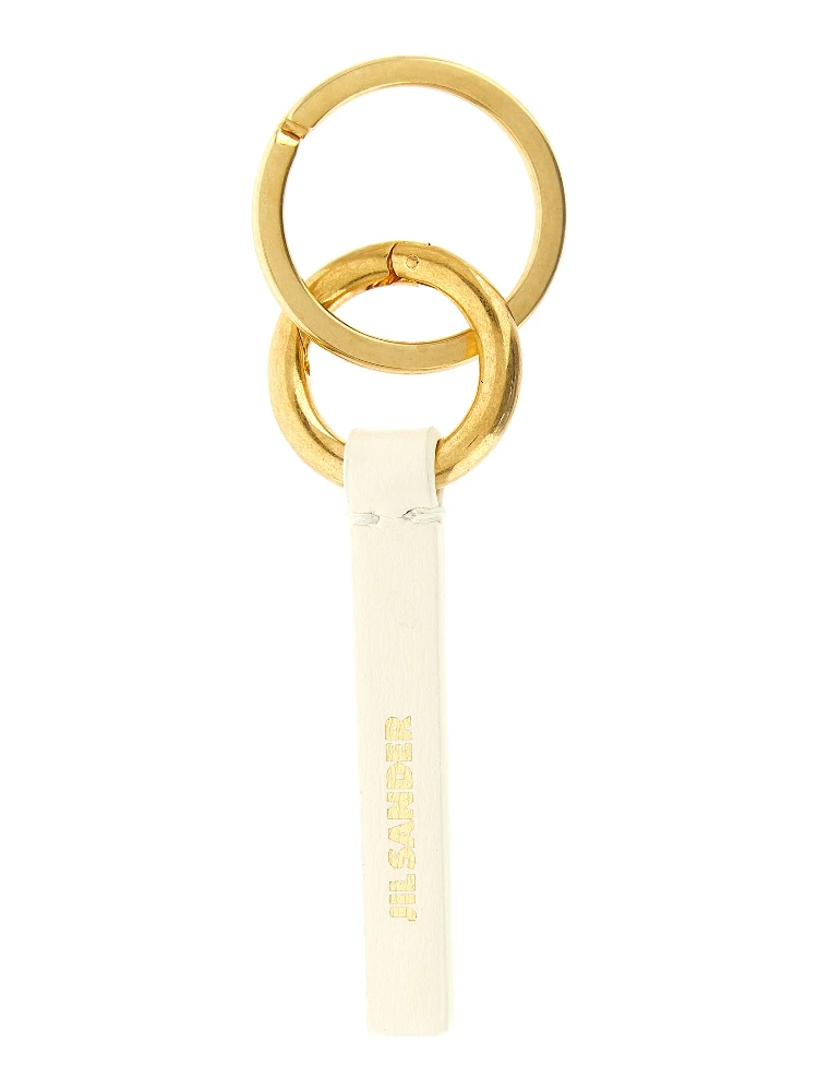 White Calfskin Keychain