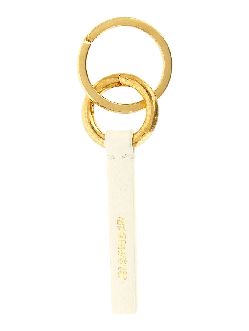 White Calfskin Keychain