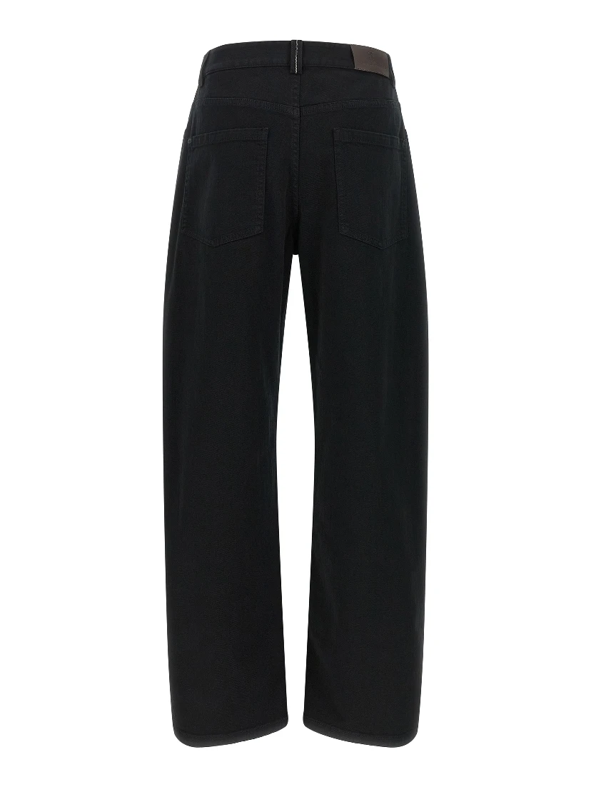 Black Cotton High-Waisted Jean