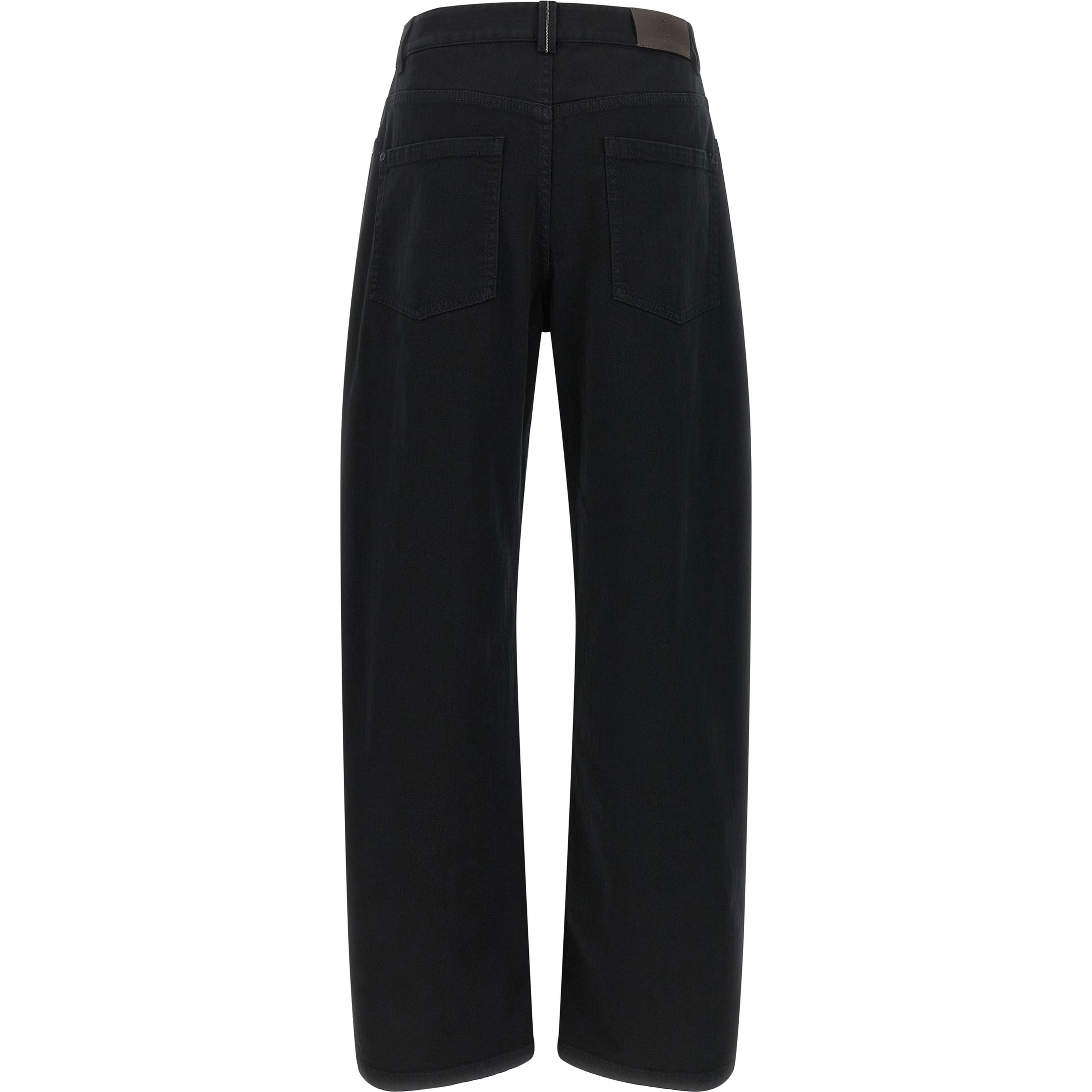Black Cotton High-Waisted Jean