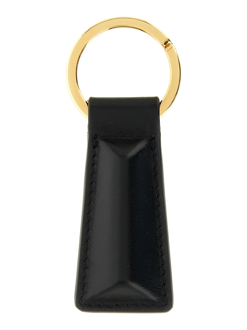 Black Calfskin Keychain