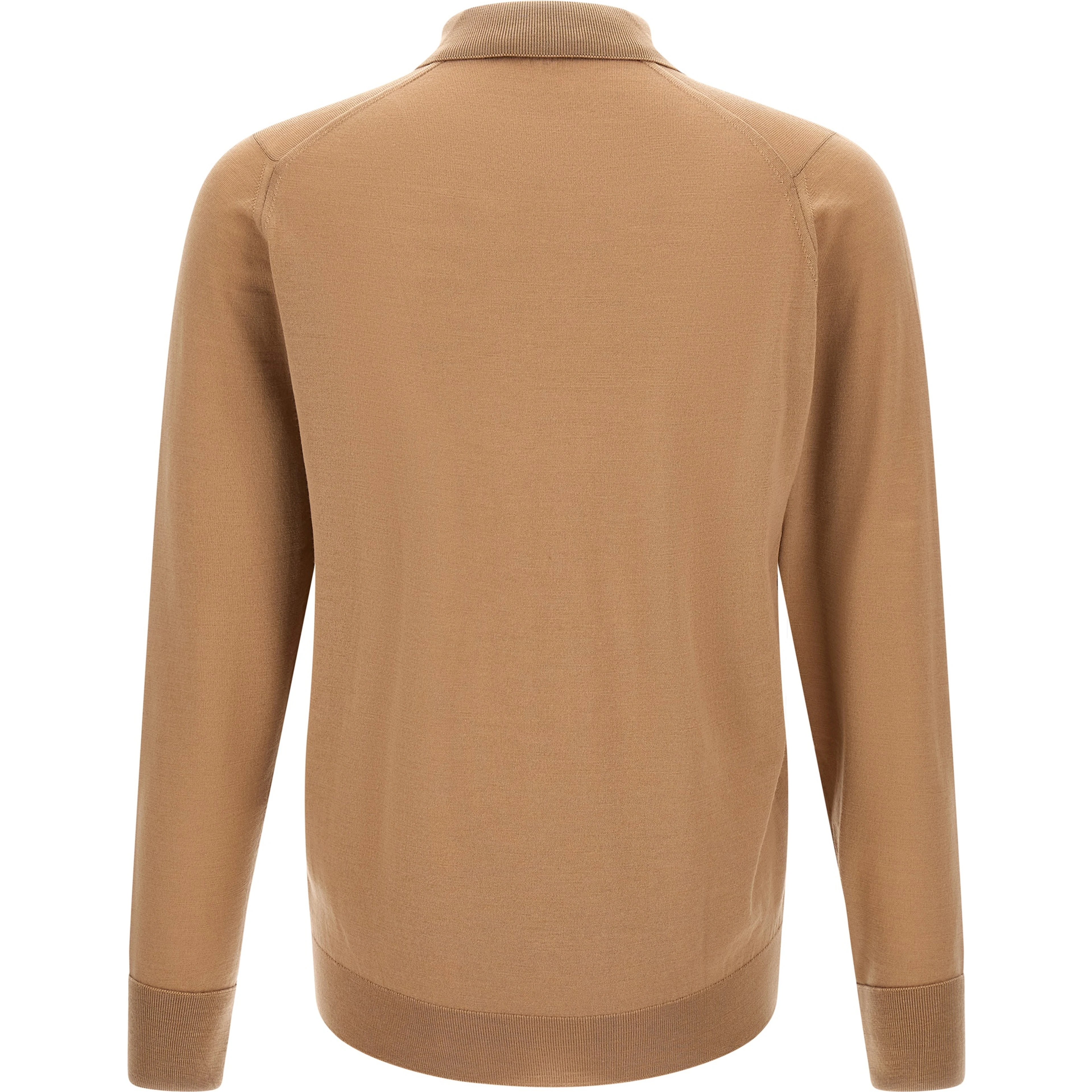 Beige Merino Wool Polo Shirt