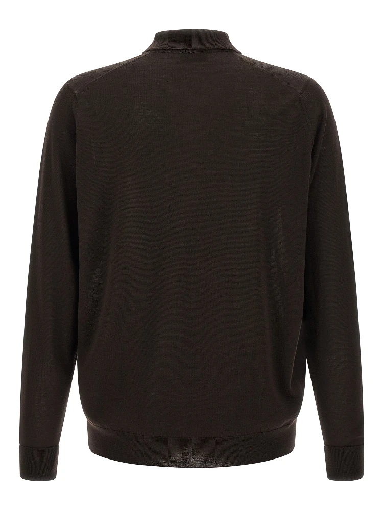 Brown Merino Wool Polo Shirt alternative