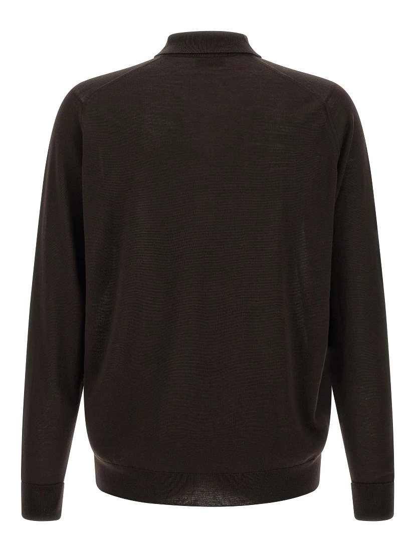 Brown Merino Wool Polo Shirt