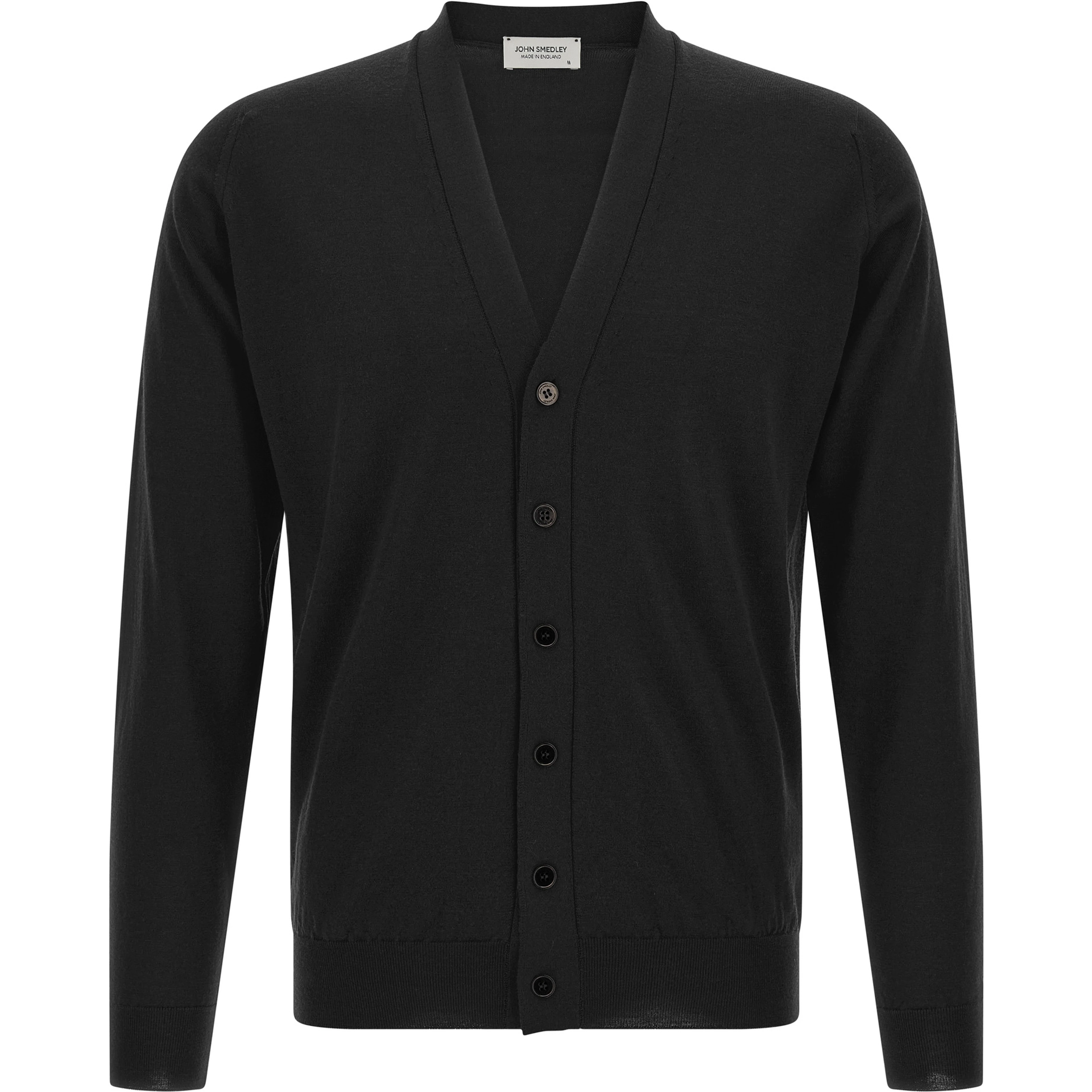 Black Merino Wool Cardigan