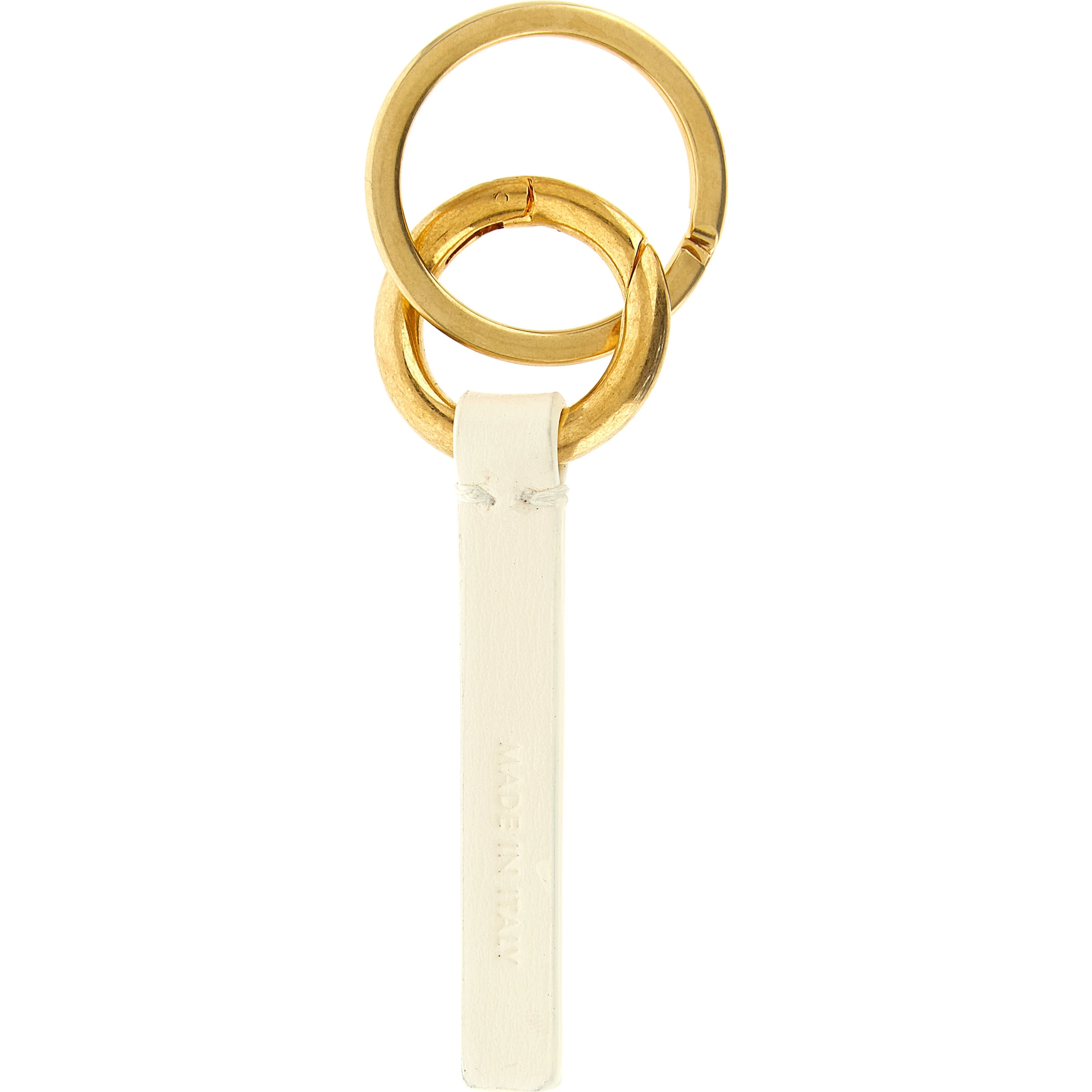 White Calfskin Keychain