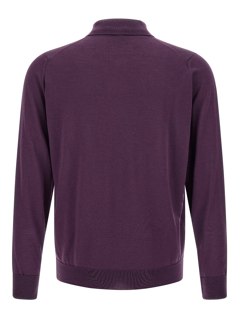 Purple Merino Wool Polo Shirt