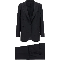 Black Virgin Wool Two-Piece Suit