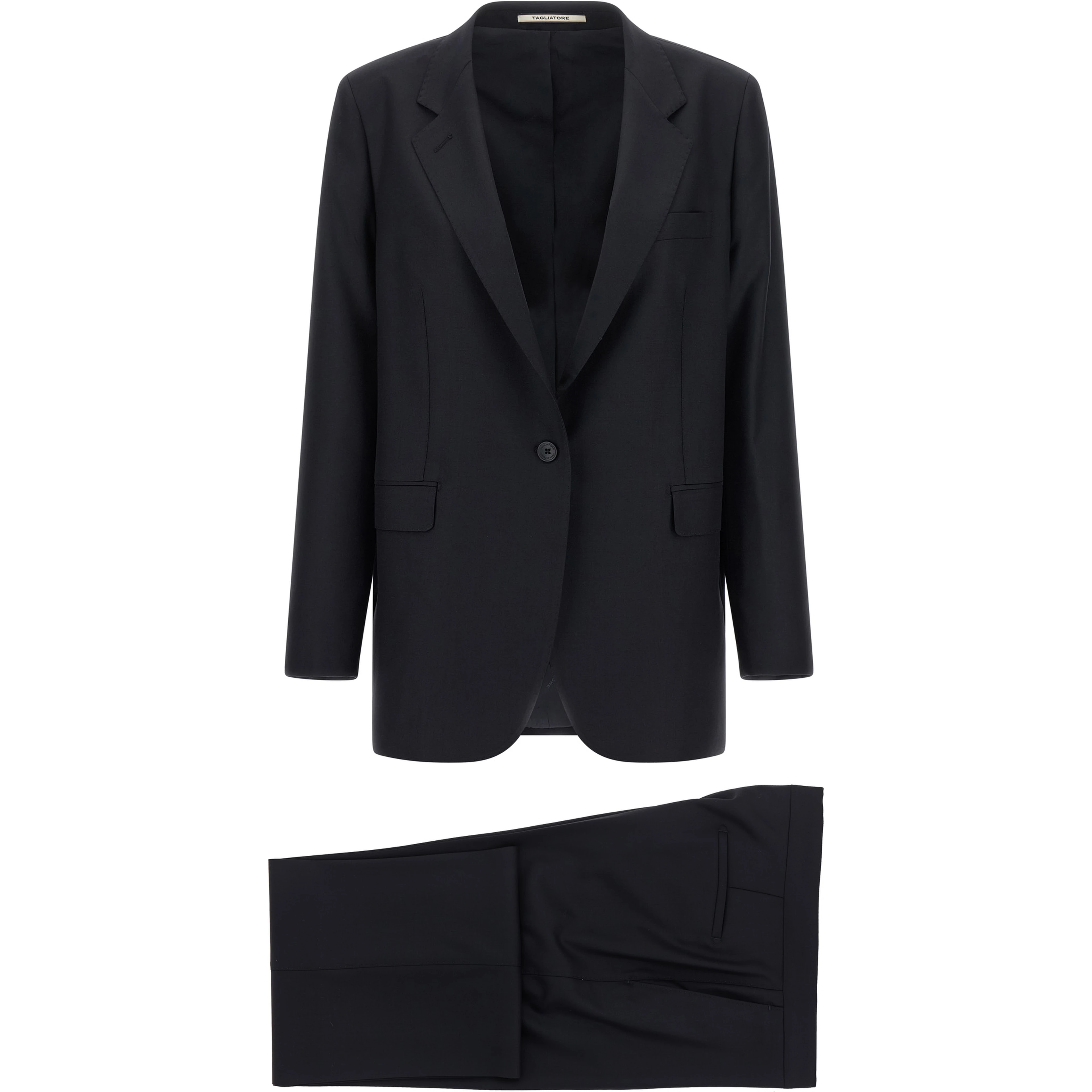 Black Virgin Wool Two-Piece Suit