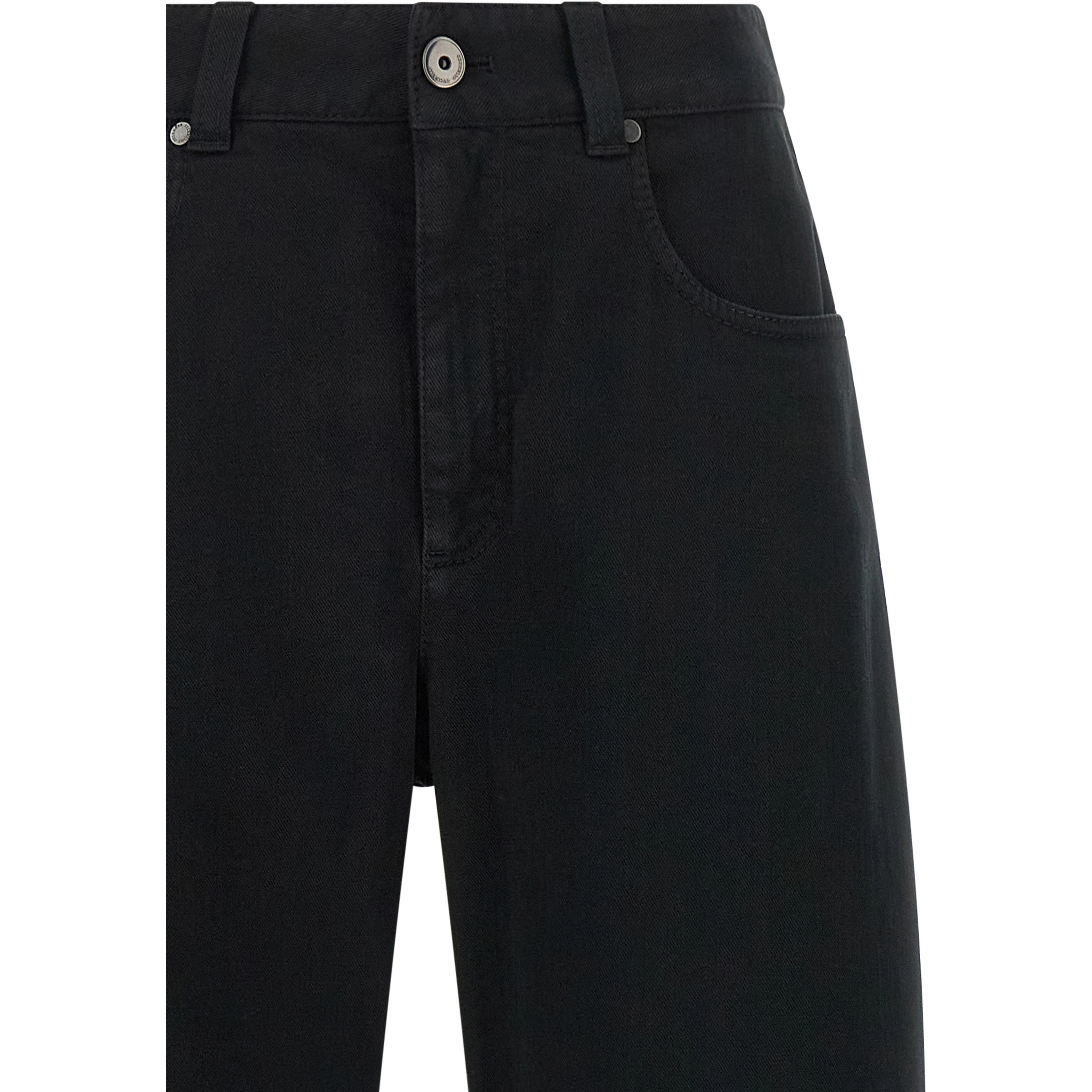 Black Cotton High-Waisted Jean