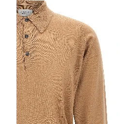 Beige Merino Wool Polo Shirt