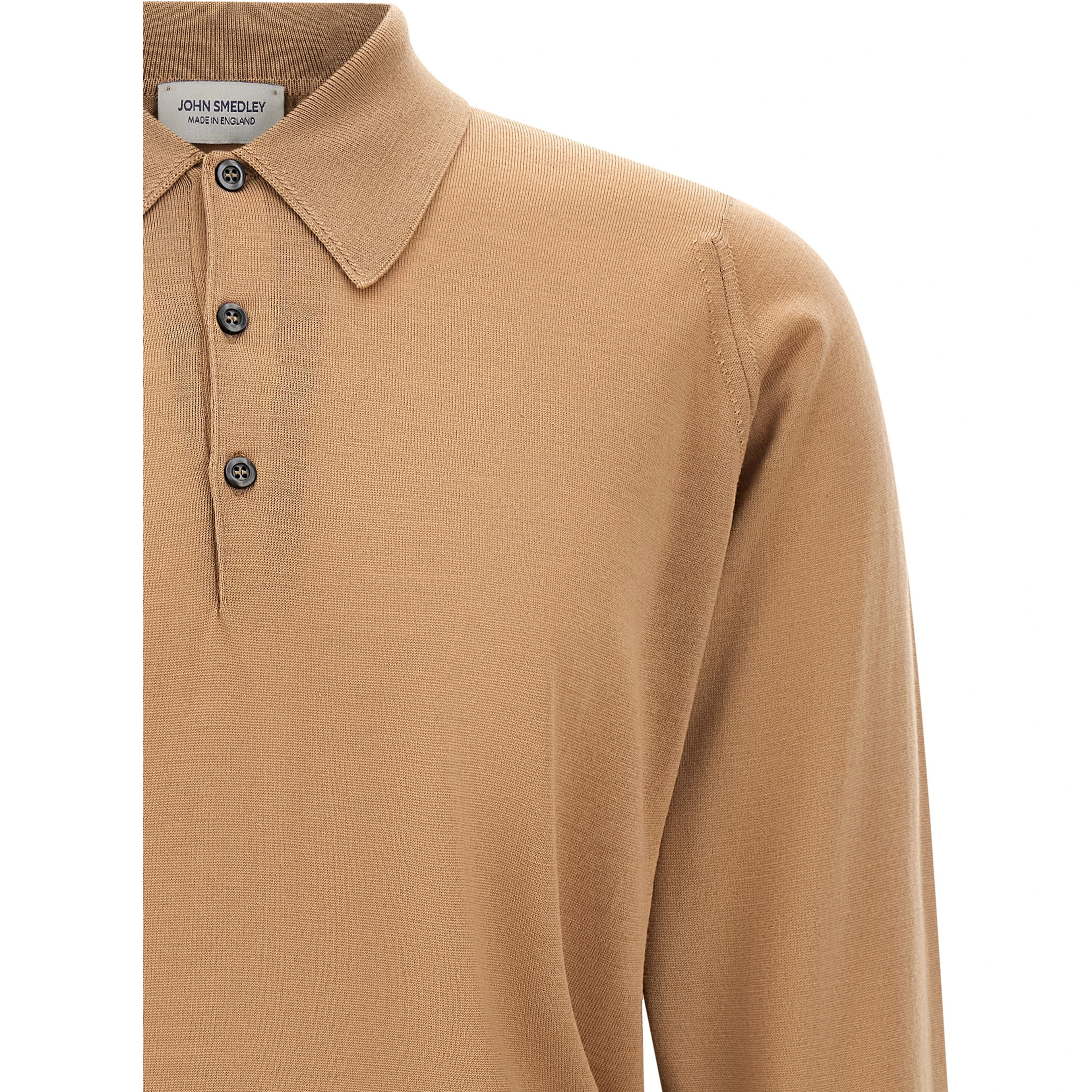 Beige Merino Wool Polo Shirt
