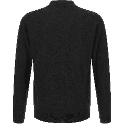 Black Merino Wool Cardigan