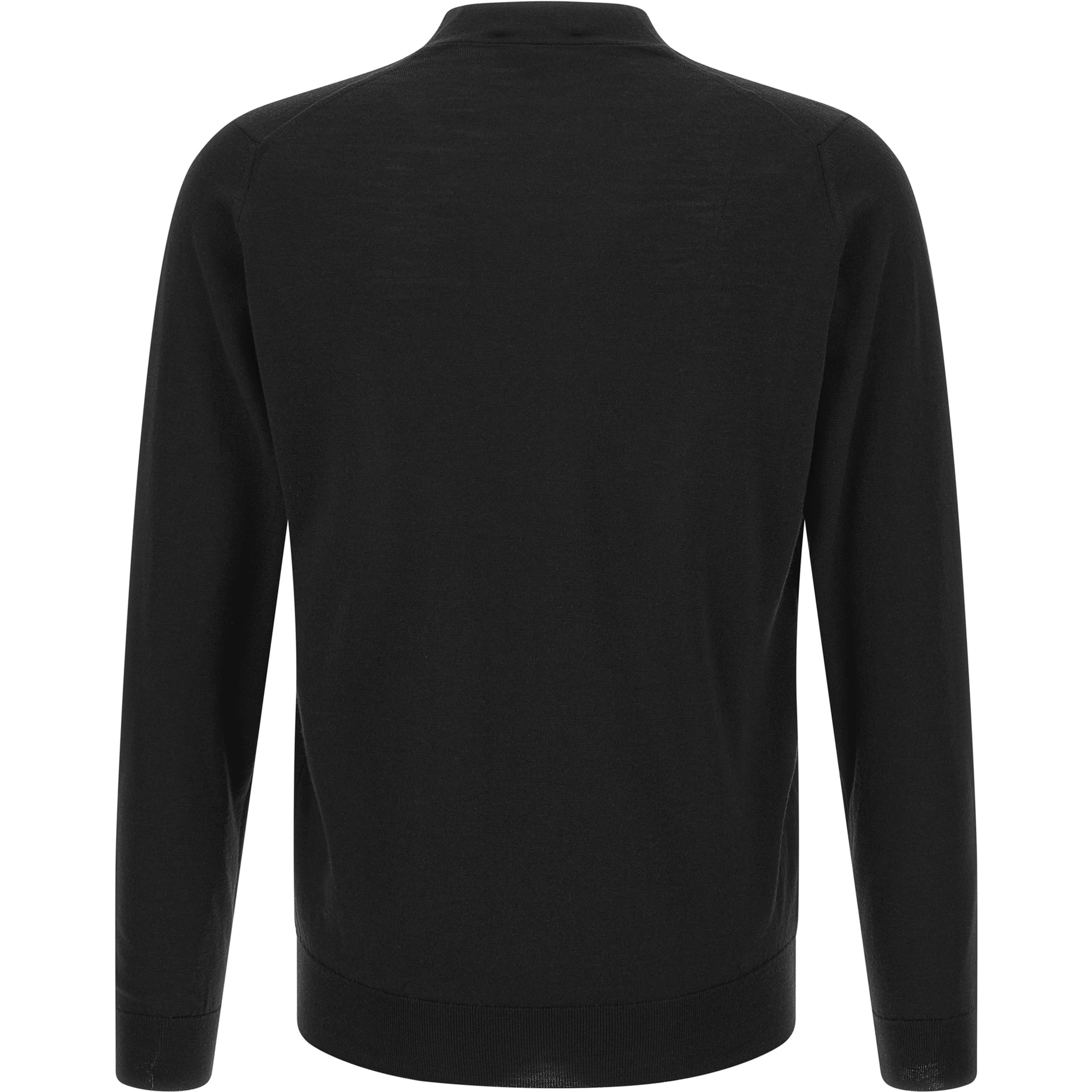 Black Merino Wool Cardigan