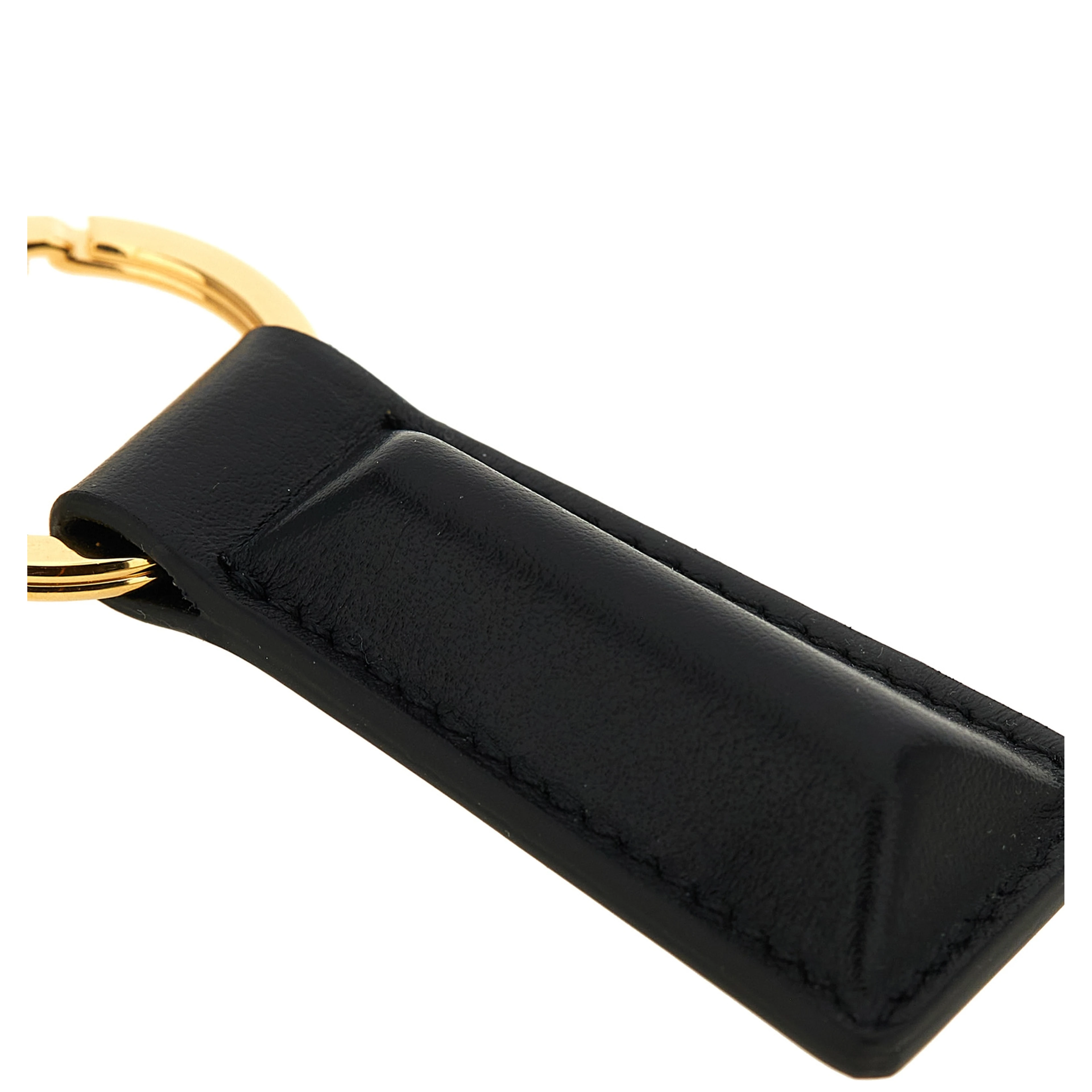 Black Calfskin Keychain